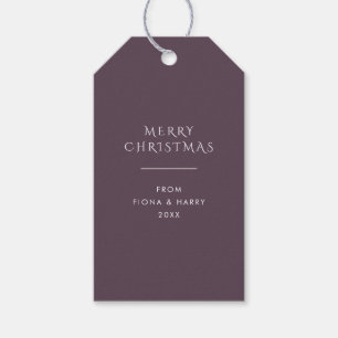 Trendy Dark Dusky Violet - Christmas Gift Tags