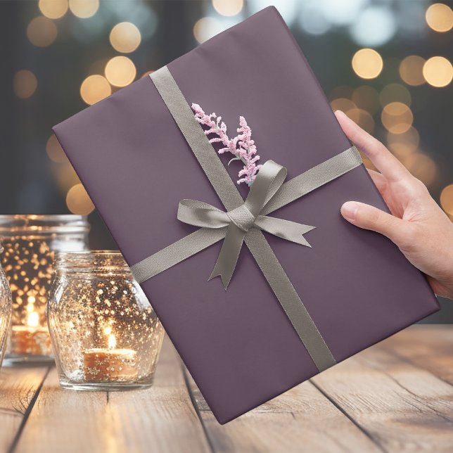Trendy Dark Dusky Violet Wrapping Paper (Creator Uploaded)