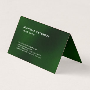 Trendy Dark Green Futuristic Modern Business Card