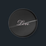 Trendy Dark Grey Wave Love Wedding Calligraphy Magnet<br><div class="desc">You can easily change the fonts and colours. You can also add your logo and the background image as you like.</div>