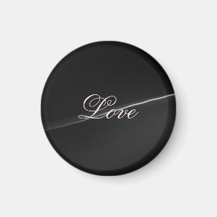 Trendy Dark Grey Wave Love Wedding Calligraphy Magnet