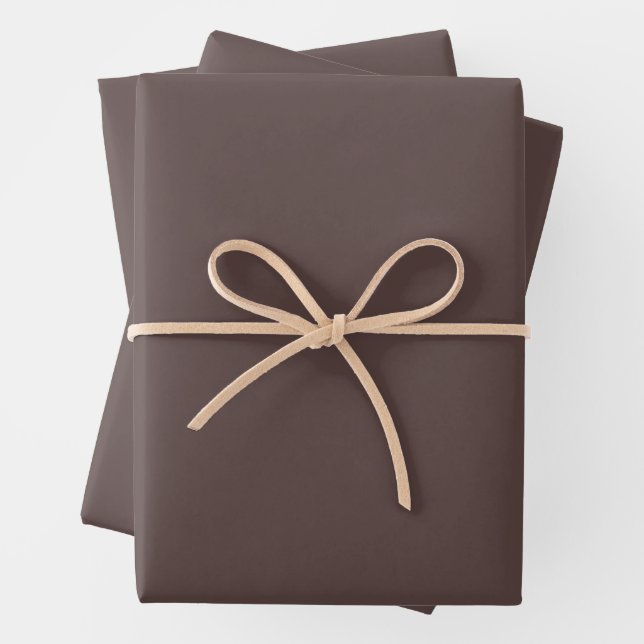 Trendy Dark Mocha Brown - Wrapping Paper Sheets  (In situ)