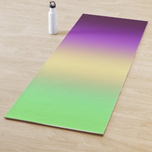 Trendy dark purple light yellow green gradient  yoga mat