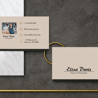 Trendy Dark Sand Business Card