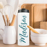Trendy Dark Turquoise Handwritten Script Custom