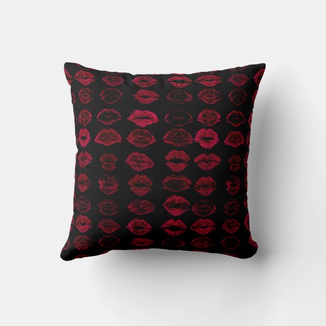 Trendy Date Night Red Lips  Cushion (Back)
