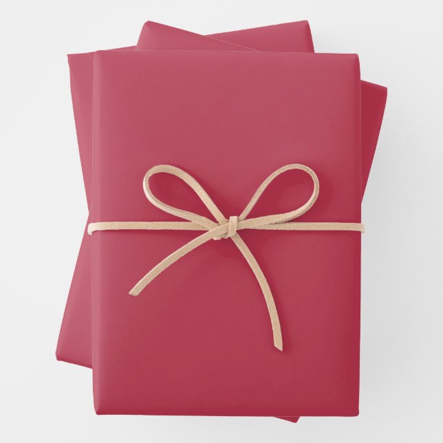 Trendy Deep Raspberry Red - Wrapping Paper Sheets  (In situ)