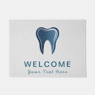 Trendy Dentist Professional Dental blue white      Doormat