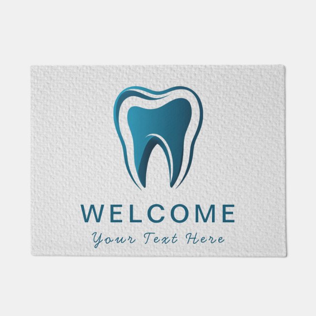 Trendy Dentist Professional Dental blue white      Doormat (Front)