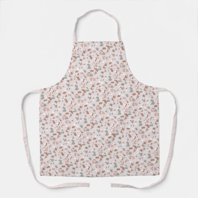 Trendy desert tones terrazzo  apron (Front)