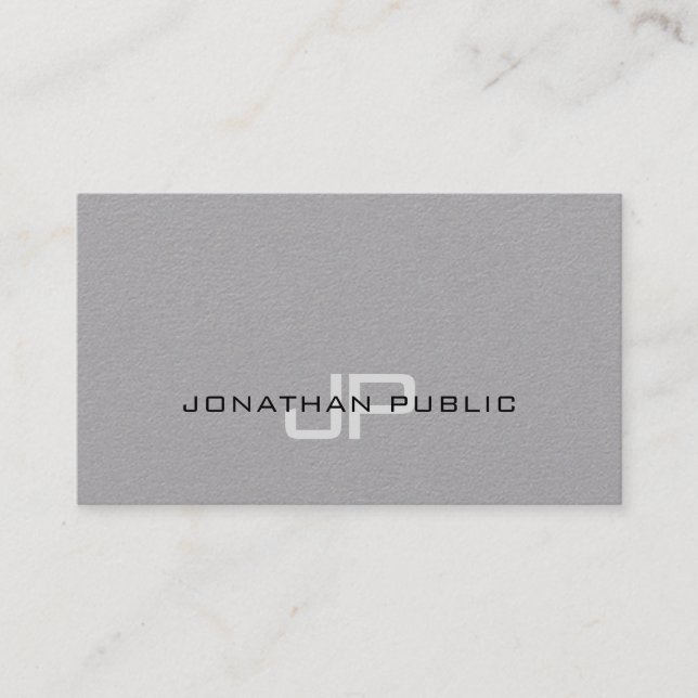 Trendy Design Stylish Monogram Simple Plain Luxury Business Card (Front)