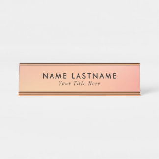 Trendy desk name plate with editable name & title 