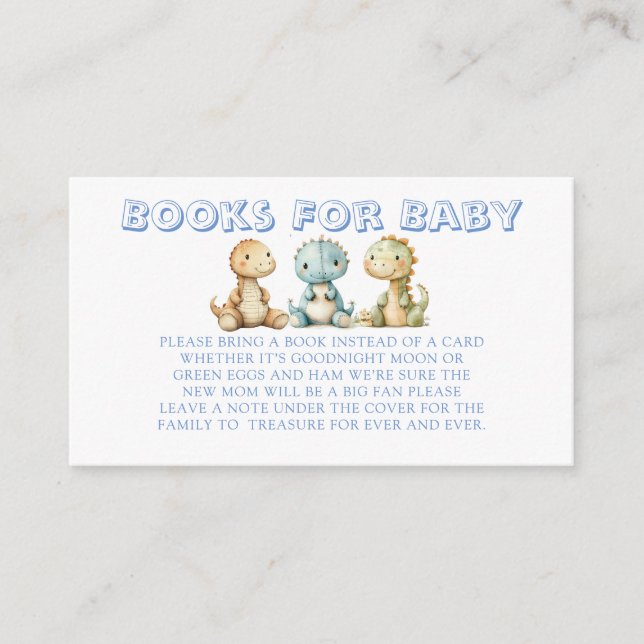 Trendy Dinosaur and Friends Books for Baby Enclosure Card (Front)