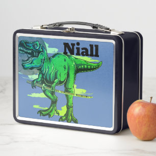 Trendy Dinosaur T Rex Personalized Metal Lunch Box