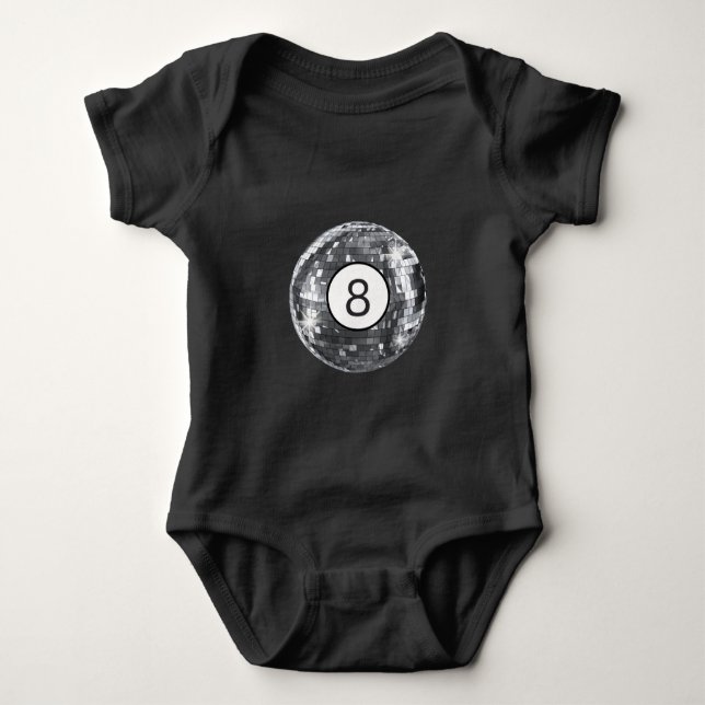 Trendy Disco 8 Ball Motif, Modern Style Baby Girl  Baby Bodysuit (Front)