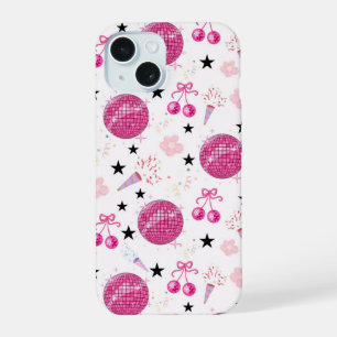 Trendy Disco Celebration Party Seamless Pattern iPhone 15 Case