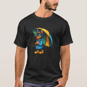 Trendy Doberman Pinscher Umbrella Dog Funny Rainco T-Shirt
