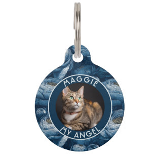 Trendy Dog Dad Gift Ranunculus Pattern Pet Tag