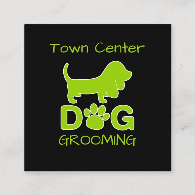 Trendy Dog Grooming Appointment Business Cards (Front)