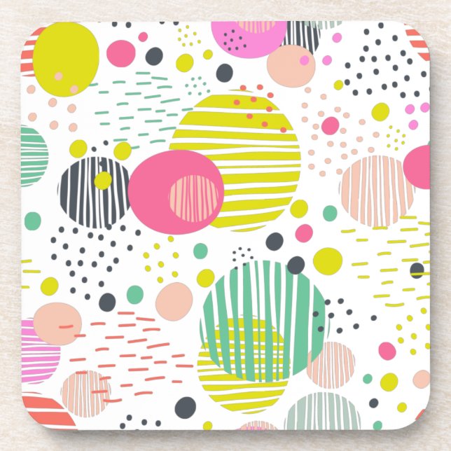 Trendy dots pattern throw pillow coaster (Front)