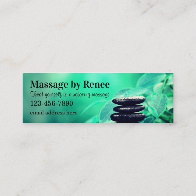 Trendy Double Side Massage Business Cards (Front)