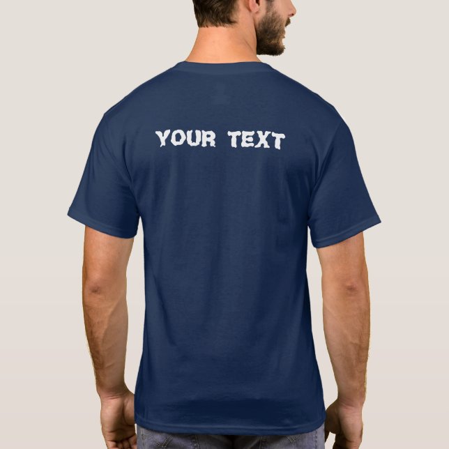 Trendy Double Sided Add Your Distressed Text Men's T-Shirt (Back)