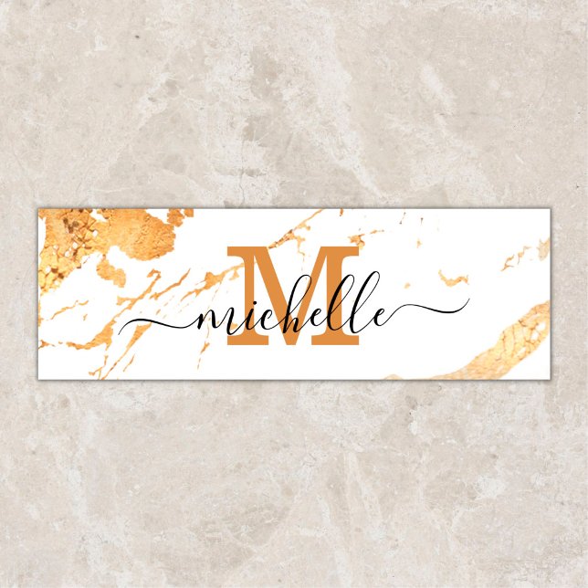 Trendy Double Sided White Gold Marble Monogram  Yoga Mat (Creator Uploaded)