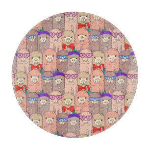 Trendy Dressed Llama Pattern Cutting Board