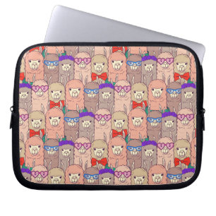 Trendy Dressed Llama Pattern Laptop Sleeve