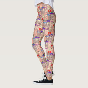 Trendy Dressed Llama Pattern Leggings