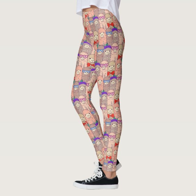 Trendy Dressed Llama Pattern Leggings (Left)