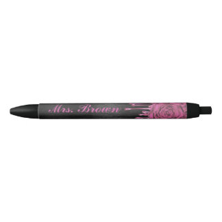 Trendy Dripping Roses Personalised Pen Mauve