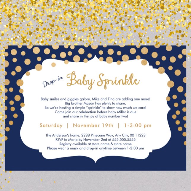 Trendy drop-in boy baby sprinkle invitations (Creator Uploaded)