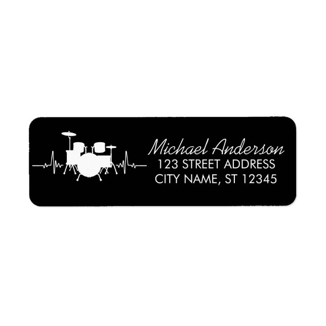 Trendy  Drums Heartbeat Drummer Return Address     Label (Front)