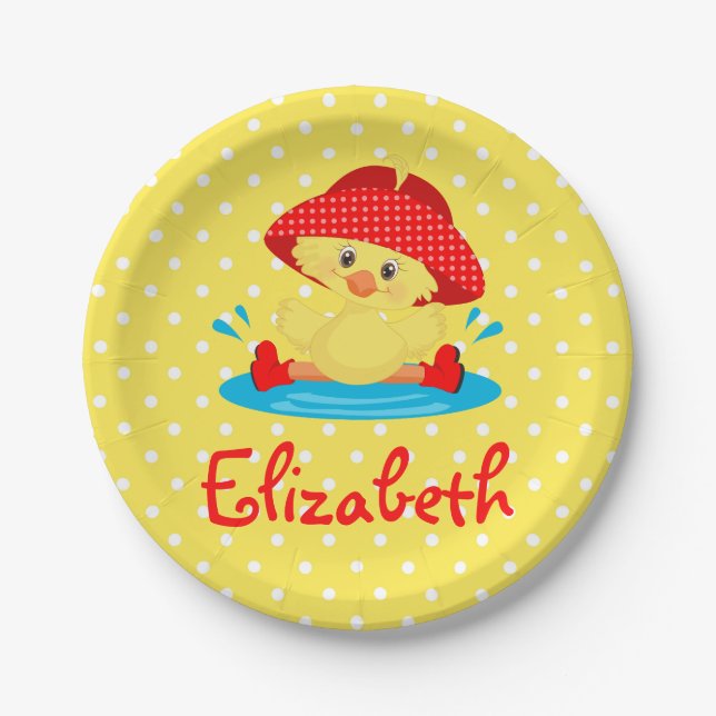 Trendy Duck  Paper Plate (Front)