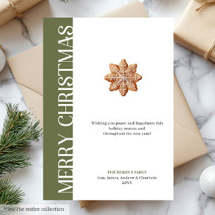Trendy Earthy Colors Christmas Cookie Holiday Card