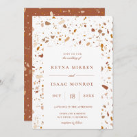 Trendy Earthy Terrazzo Artisan Frame Wedding
