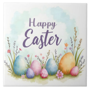 Trendy Easter Eggs Beautiful Collection Ceramic Tile