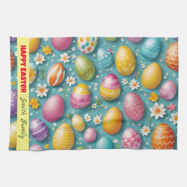 Trendy Eggs Easter Collection Tea Towel (Horizontal)