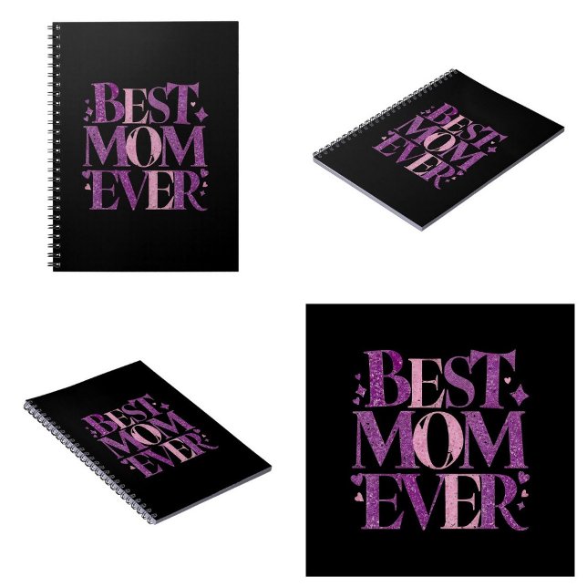 Trendy Elegant Best Mum Ever Notebook (best mom ever notebooks Trendy Typography)