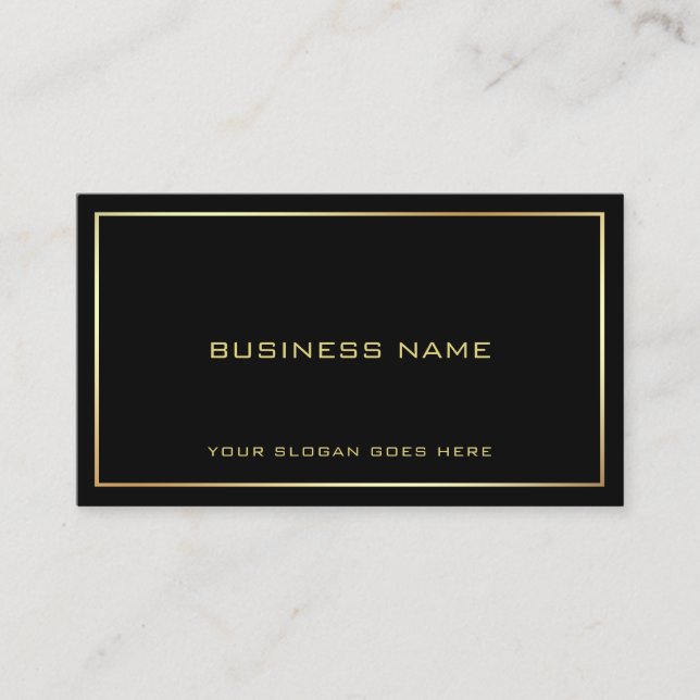 Trendy Elegant Black And Gold Modern Template Business Card (Front)