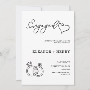 Trendy Elegant Black and White minimalist Invitation