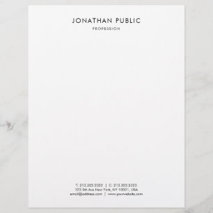 Trendy Elegant Black White Simple Design Template Custom Letterhead