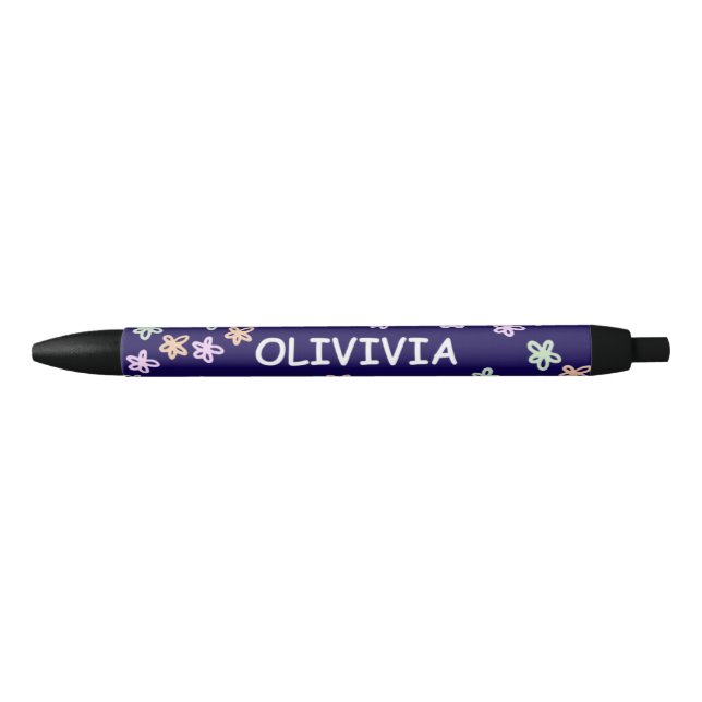 TRENDY Elegant Blue Flower PATTERN Pen (Front)