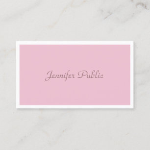 Trendy Elegant Classic Rose Colour Modern Design Business Card