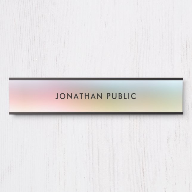 Trendy Elegant Colourful Modern Template Door Sign (Front)