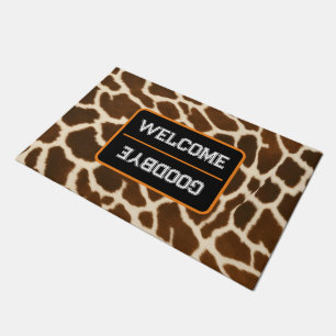 Trendy Elegant Cow Faux Leather Collection Doormat