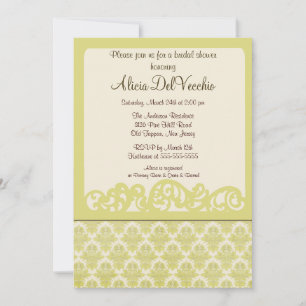 Trendy Elegant Damask Bridal Shower Invitation
