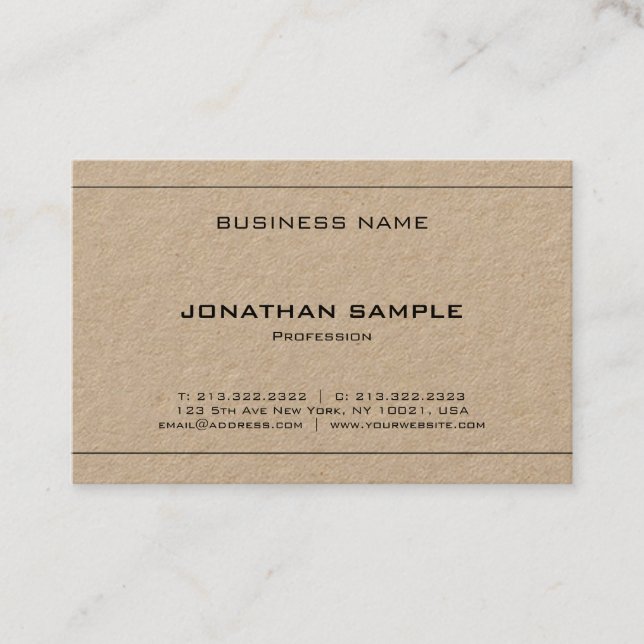 Trendy Elegant Design Modern Minimalist Plain Luxe Business Card (Front)