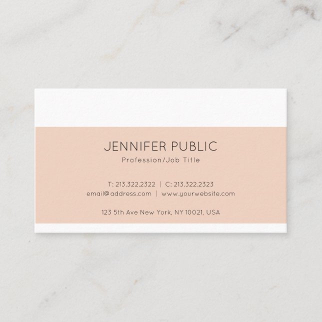 Trendy Elegant Design Modern Simple Plain Luxury Business Card (Front)